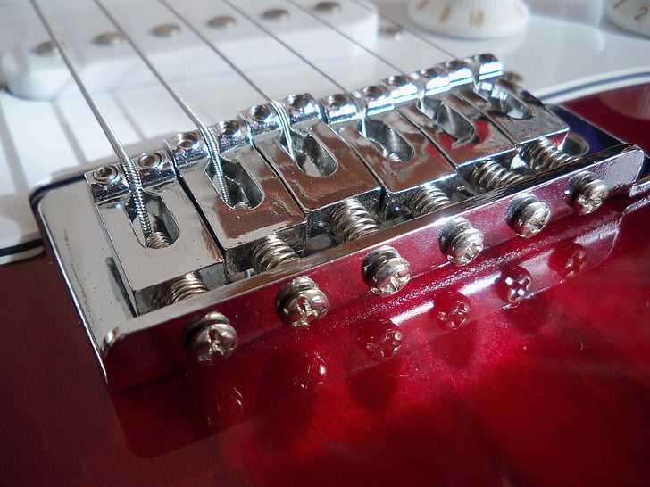 tali, gitar, instrumen, batu, Close-up