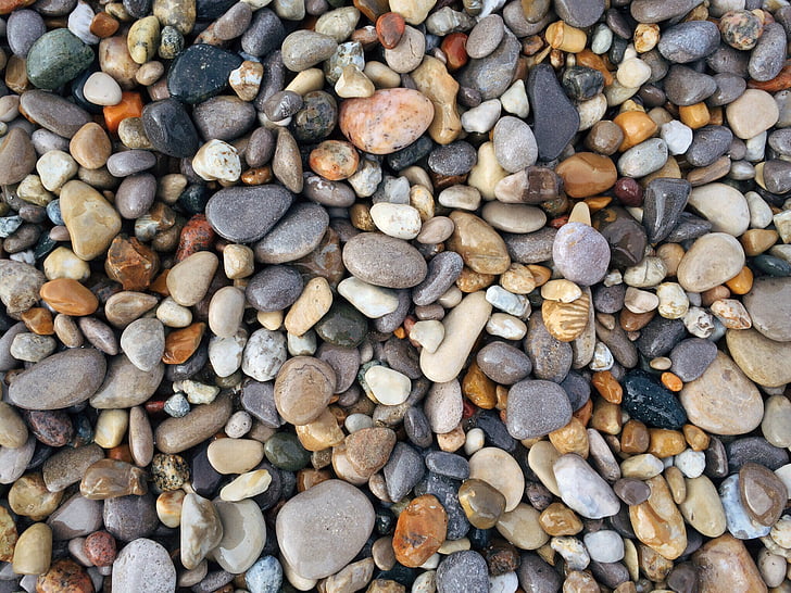 stones, rocks, beach, shore, nature, pebble, full frame