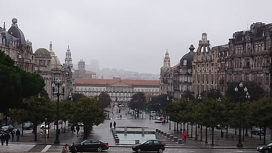 Portugalsko, Porto, mesto, jeseň, námestie