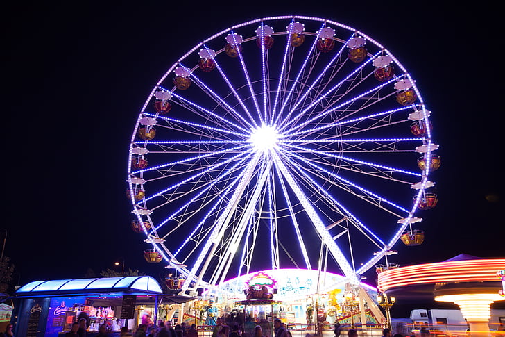 Ferris wheel, godīgu, braukt, Folk festivāls, Prater, gada tirgus, naktī