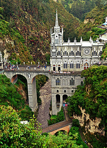 Las lajas, Colombia, het heiligdom, kerk, brug