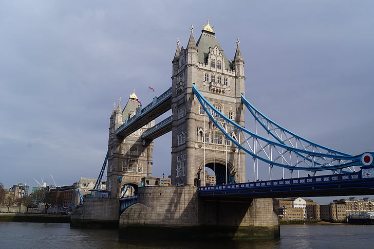 toranj mosta, na rivi, vode, Engleska, London, Rijeka, most