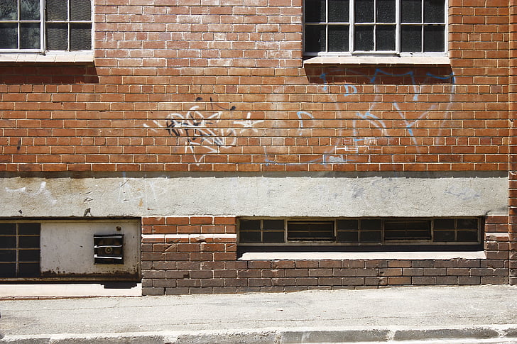 Appartement, Lamb, gebouw, graffiti, spray verf, baksteen, het platform