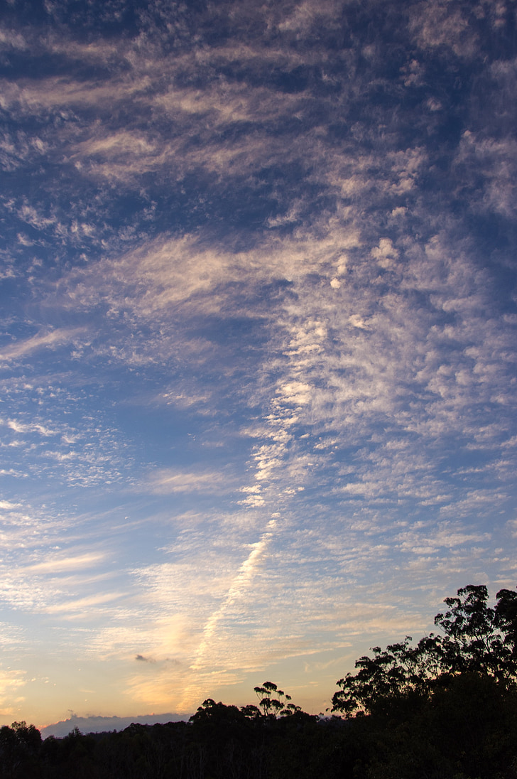 matahari terbenam, langit, awan, merah muda, biru, Ayu, Australia