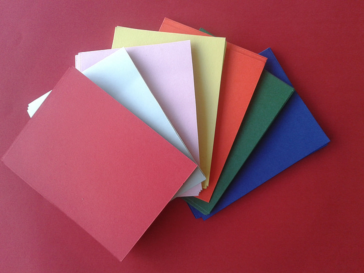 papel, envelopes, colorido, escritório, memorandos, notas