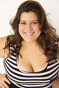 kvinde, fedt, plus størrelse, portugisisk, model, Portræt, smil