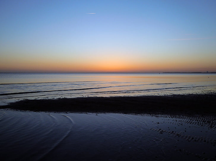 havet, morgen lys, solopgang