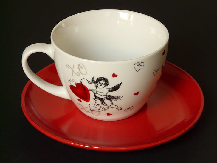 Cup, plate, Coaster, drikke, kaffe, kaffekopp, kjærlighet