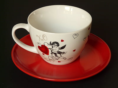 Cup, plattan, Coaster, dryck, kaffe, kaffekopp, Kärlek