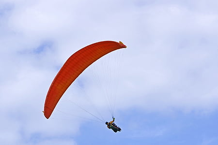 飞行, 降落伞, 悬挂滑翔机, 滑翔, 天空, 飞, 浮法