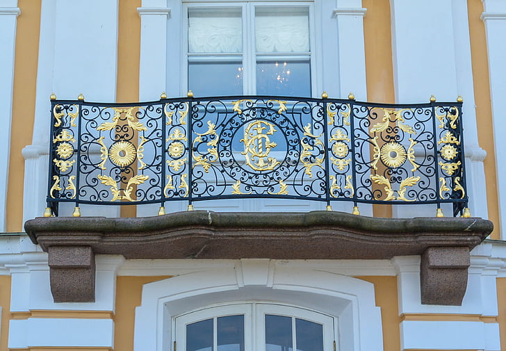 balcony, baroque, gold, metal, krypno plan, landscape, history