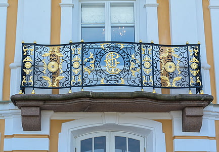 balkon, Barok, Altın, metal, krypno planı, manzara, Geçmiş