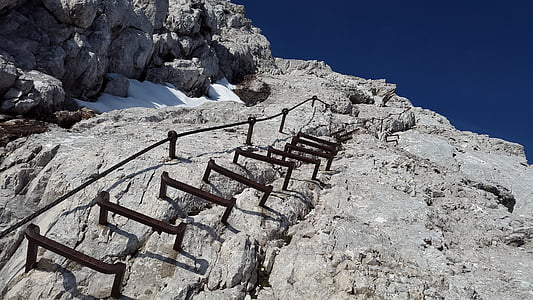 escalada, Alpspitze, cabeza, peldaños de escalera, Kicks, poco a poco, distancia