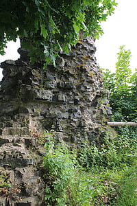 Stein, Natur, verwittert, Wand, Ruine, Schloss, Grün