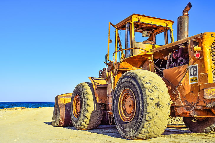 bulldozer, machine lourde, matériel, véhicule, machines, jaune, industrie