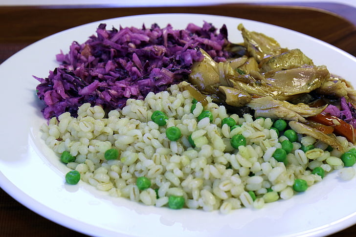 eating, peas, buckwheat, meat, the second dish, dish, meal