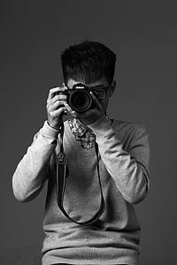 fotògraf, estudiant universitari, caràcter, Retrat, home, fotografia