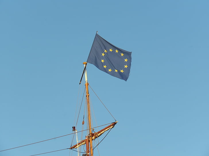 mast, flagga, Europa