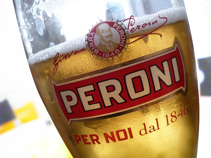 glas öl, italienska varumärke, fräsch drink, öl - alkohol, alkohol, dryck, lager