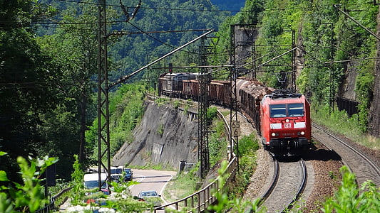 Geislingen-stúpanie, nákladný vlak, Fils valley railway, KBS 750
