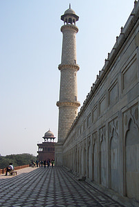 Taj mahal, India, Agra, Monumento, edificio, Torre, Minarete de