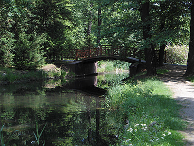 loodus, jõgi, roheline, vee, Bridge, Park, jalutuskäigu
