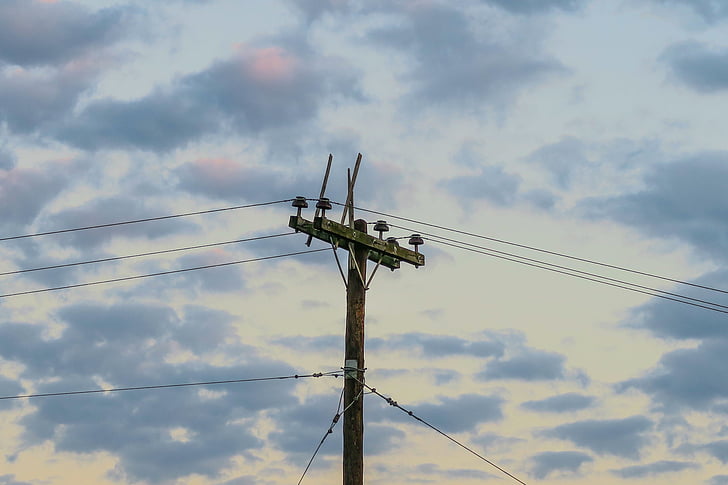 nytte, Pole, overskyet, Sky, indlæg, Wire, elektricitet
