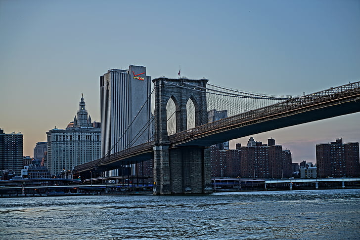 puente, ciudad, estructura, nueva york, Brooklyn