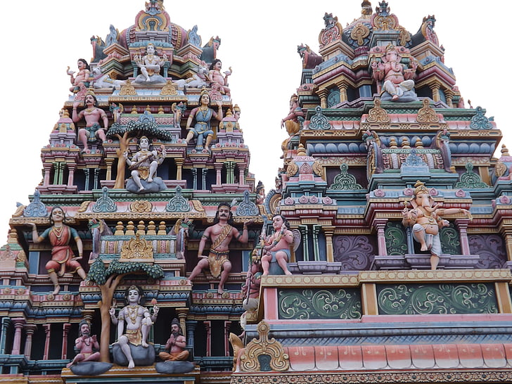 dekorácie, hinduizmus, náboženstvo, tradičné, Kultúra, tamilčina, kovil