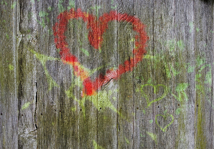 wood, heart, structure, texture, red, wooden structure
