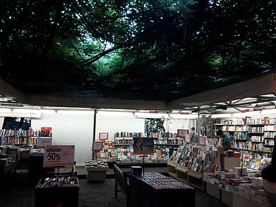 bokhandel, Pisa, bok, böcker, marknaden, Utomhus, bokförsäljningen