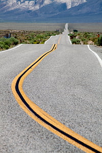 Nevada, cesta, široké, centrální rezervace, asfalt, Příroda, krajina