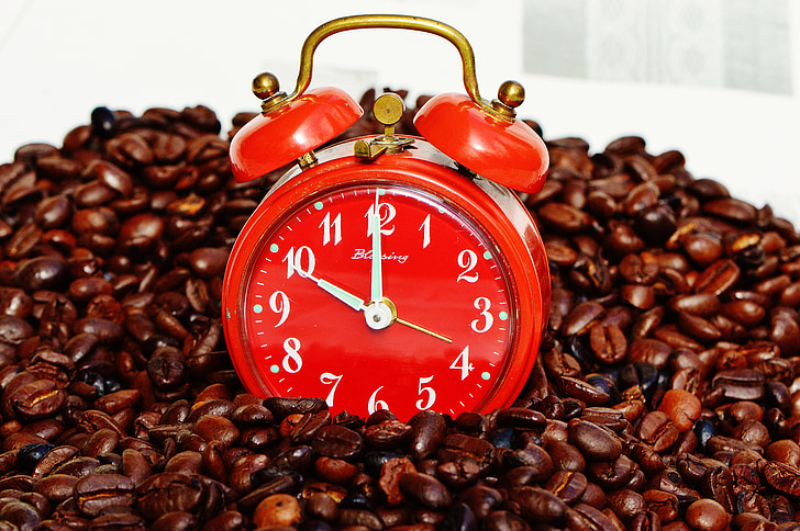 koffiepauze, pauze, wekker, tijd, drankje, Geniet van, profiteren van