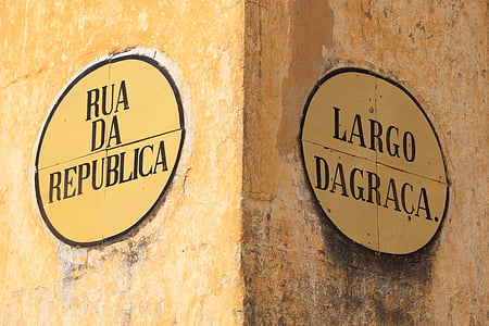 Portugal, Évora, Street, hjørne, navn, gatenavnet