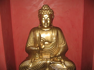 Buddha, guld, staty, buddhismen, Asia, religion, andlighet