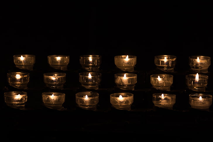 κερί, φως των κεριών, tealight, Εκκλησία, εκκλησιαστικές υπηρεσίες, φωτισμός, διαφωτίσει