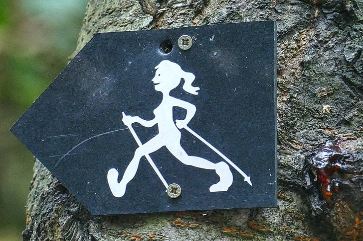 字符, 符号, 徒步旅行, 行走, 注意, 自然, 森林
