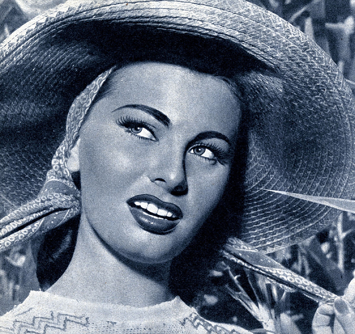 Sophia loren, aktris, Vintage, Filmler, hareket resimler, tek renkli, siyah ve beyaz