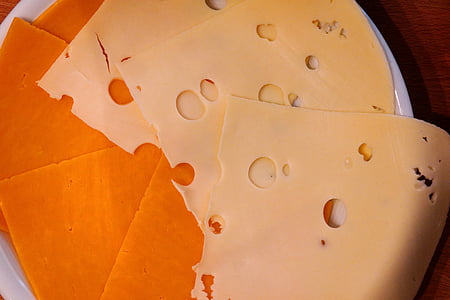 チーズ, 穴, チーズ プレート, イエロー, オレンジ, おいしい, käseplatte