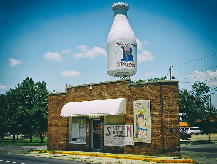 braum's mælk, butik, Shop, Route 66, Road, motorvej