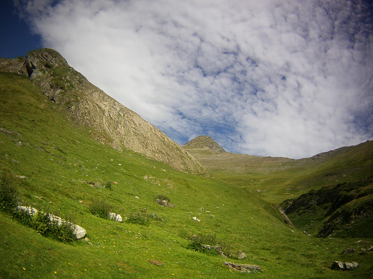 meadow, mountains, hiking