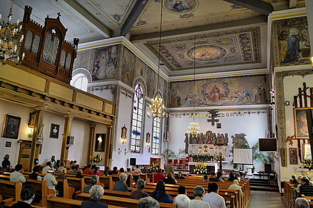 czaplinek, poland, church, interior, inside, architecture, paintings