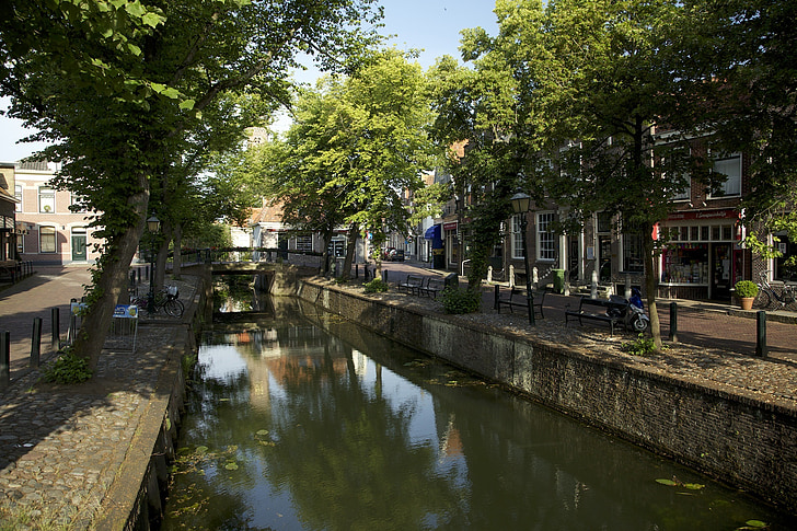 monnikendam, Waterland, Голландия, Нидерланды, канал, Улица, Архитектура