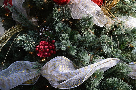 christmas tree, decorations, xmas, holiday, festive, seasonal, pine
