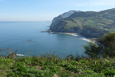 havet, felt, landskab, natur, Cantabria, Laredo