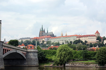 Praag, Tsjechische Republiek, brug, historisch, Moldavië, stad, rivier