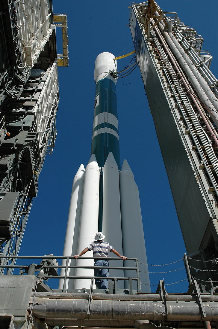 romskip, rakett, oppskytningsplattform, tårnet, teknologi, kosmos, plass