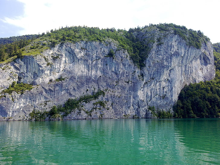 Jezioro Wolfganga, kamienny mur Hawk, Rock, Jezioro