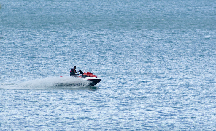 Jet-ski, vízi sportok, jármű, víz, csónak, szórakozás