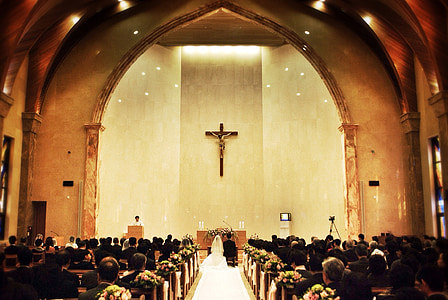 bröllop, äktenskap, 教堂